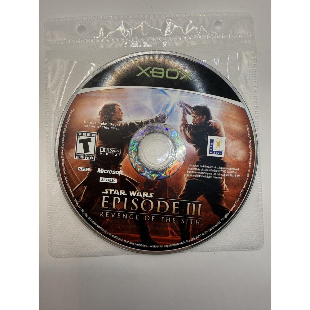 Star Wars Episode III Revenge Of The Sith Microsoft Xbox Game T Teen LucasArts